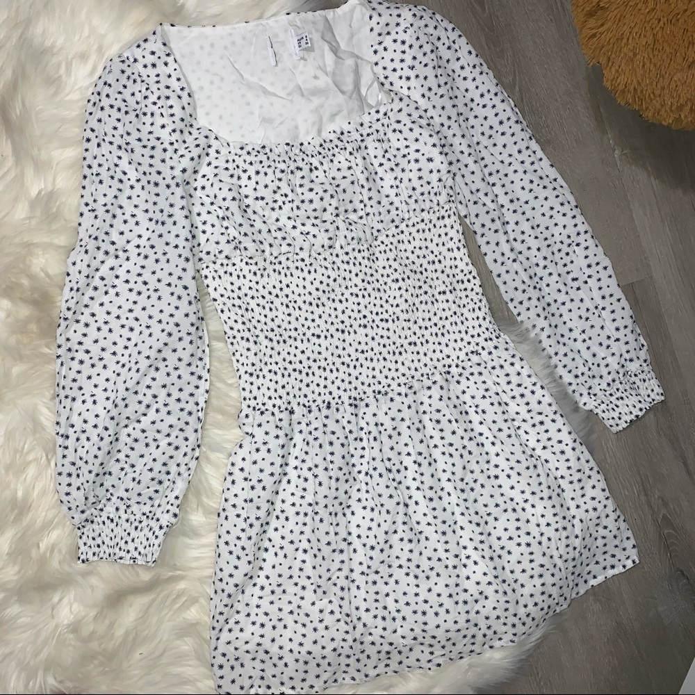 Princess Polly RAMOS MINI DRESS Size White Blue 4 - Picture 3 of 5